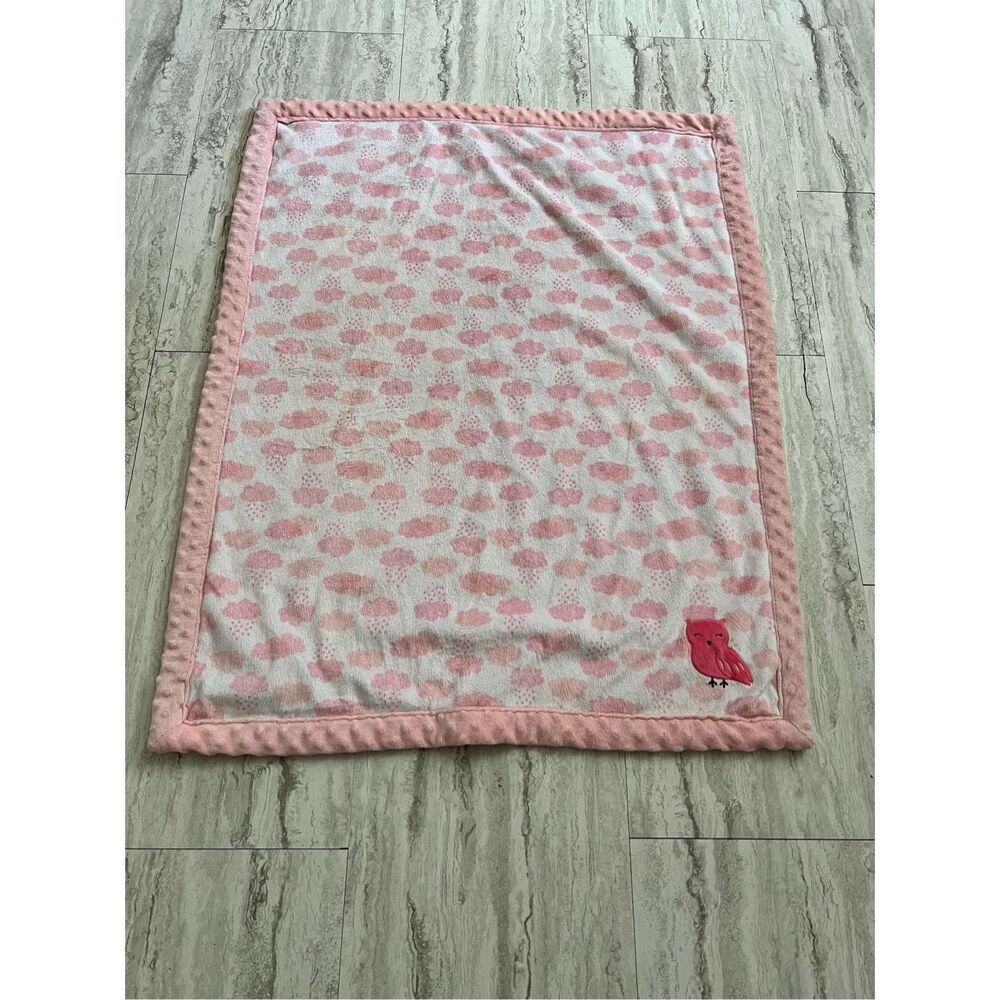 Carters Child Of Mine Baby Blanket Pink Clouds Rain Owl Soft Sherpa